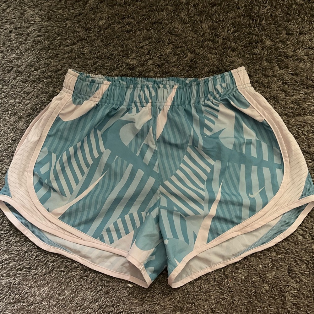 Nike Blue Athletic Shorts with Classic Dolphin Hem